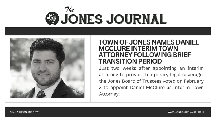 Town of Jones Names Daniel McClure Interim Town Attorney Following Brief Transition Period